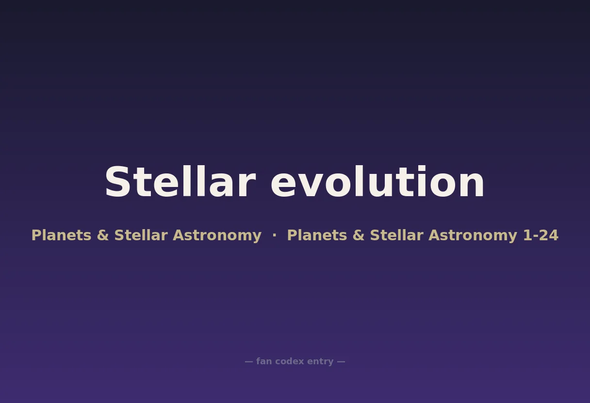 Stellar evolution