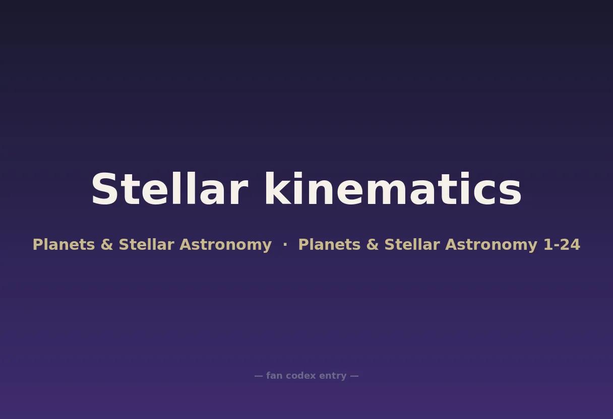 Stellar kinematics