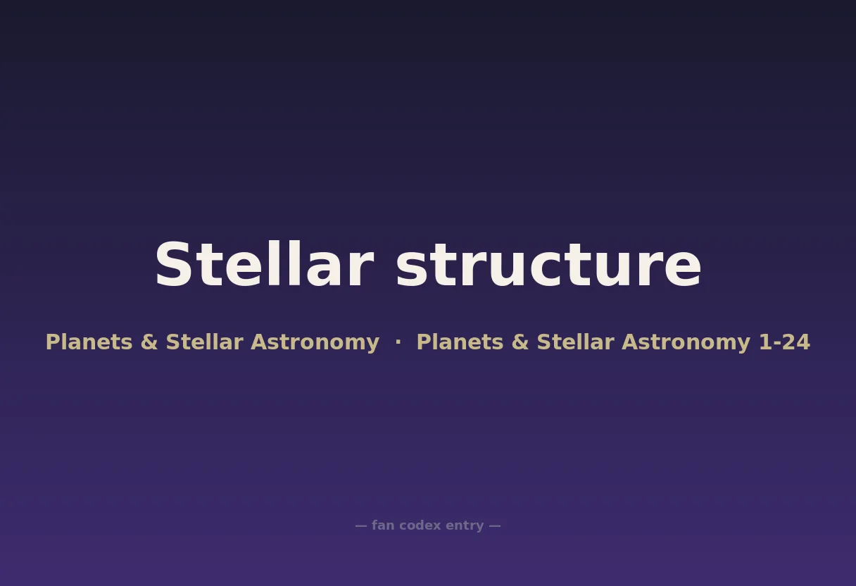 Stellar structure